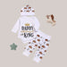 Clothing Set Tops Romper +Crown Pants