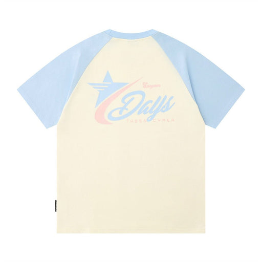 Color Contrast Patchwork Raglan Men Clothing