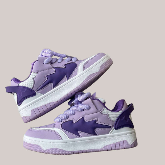 Unisex Distressed Casual Sneakers Purple