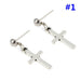 Cross-Design Hoop Earrings A