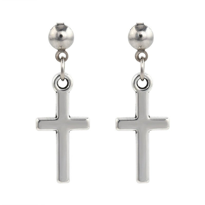Cross-Design Hoop Earrings