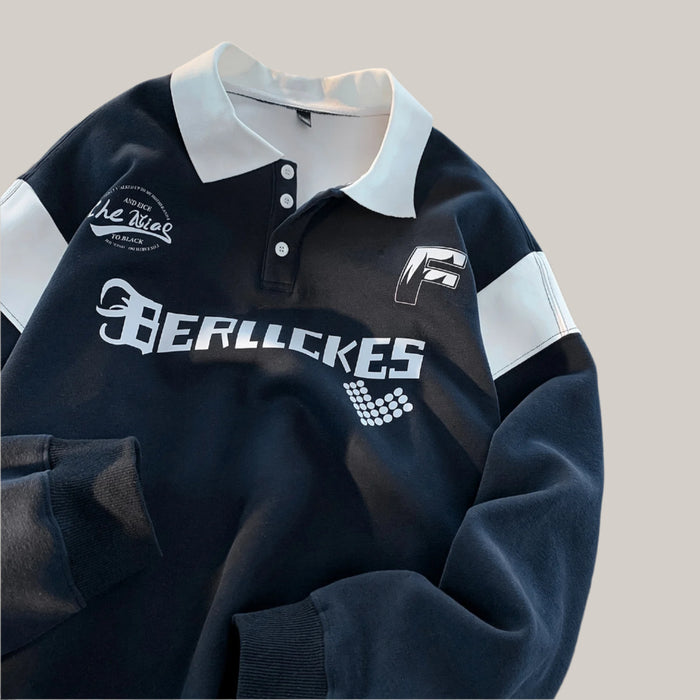 American Contrast Color Polo Shirt