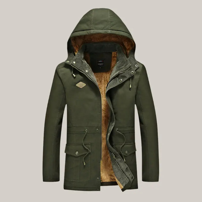 Fashion Thick Men Cotton Warm Jacket Army Green