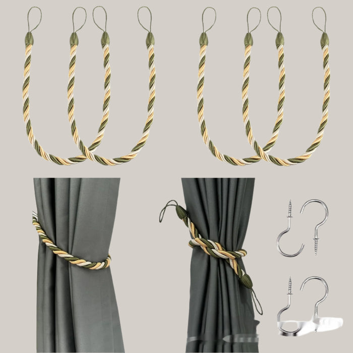 Modern Rope Curtain Tiebacks, Pair Z52