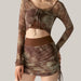 Printed Tie-dyed Mesh Yoga Skirts