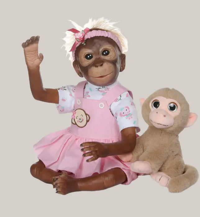 52 cm Posable Monkey Doll – Pink or Blue