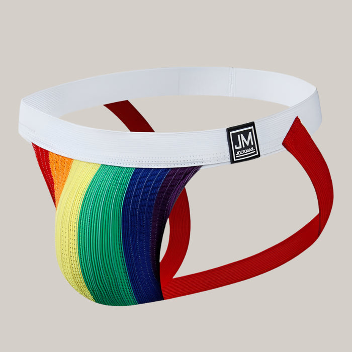 Mens Sports Fitness Rainbow Double Thong