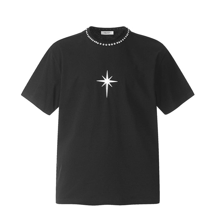 Dark Cross Star Short Sleeve Men Clothing Black
