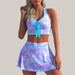 Split Swimwear Skirt Conservative Large Print Picture 2style