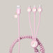 Creative Gift Spring One For Three Data Cables Pink
