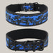 Reflective Camouflage Dog Collar Blue