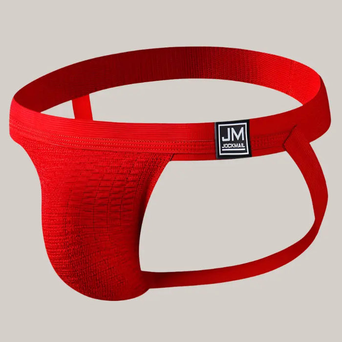 Mens Sports Fitness Rainbow Double Thong Red