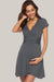 Deep V-Neck Maternity Short Sleeve Dress Dark Grey