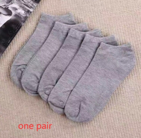 Black And White Gray Boat Socks