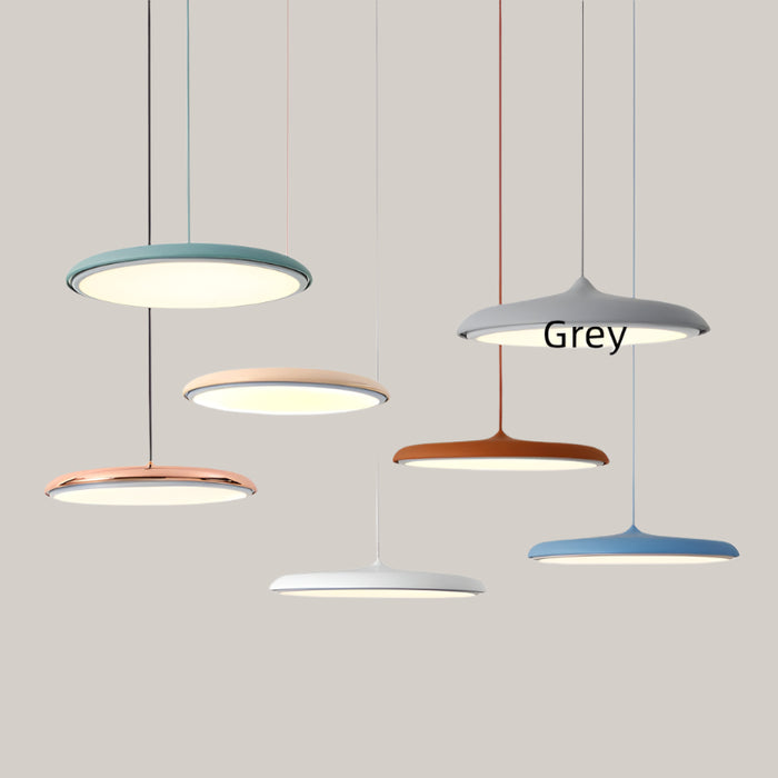 Scandinavian Aluminum Disc LED Chandelier Grey