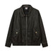 Men's Distressed PU Biker Jacket Black