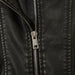 Men's Distressed PU Biker Jacket
