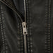 Distressed Lapel Pu Biker Jacket Men