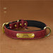 Dog Collar Engraved With Lettering Red