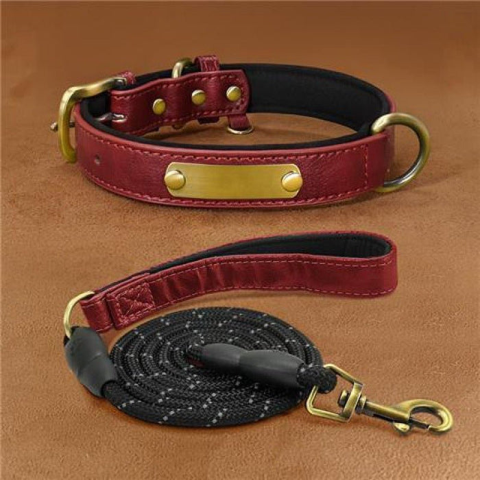 Personalized Engraved Dog Collar Red suit