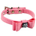 Flannel Dog Collar with Bow Tie Pink
