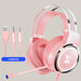 E-sports Gaming Headset Double hole Pink