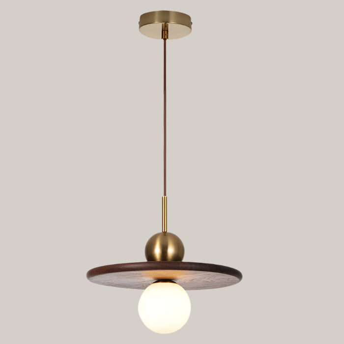 Nordic Walnut LED Dining Chandelier, 3000K