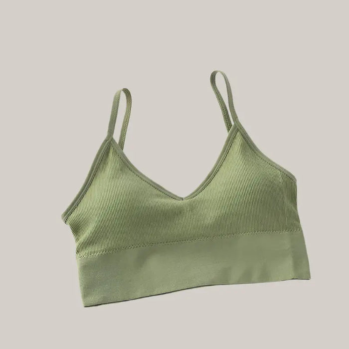 Seamless Underwear Female Crop Tops Green