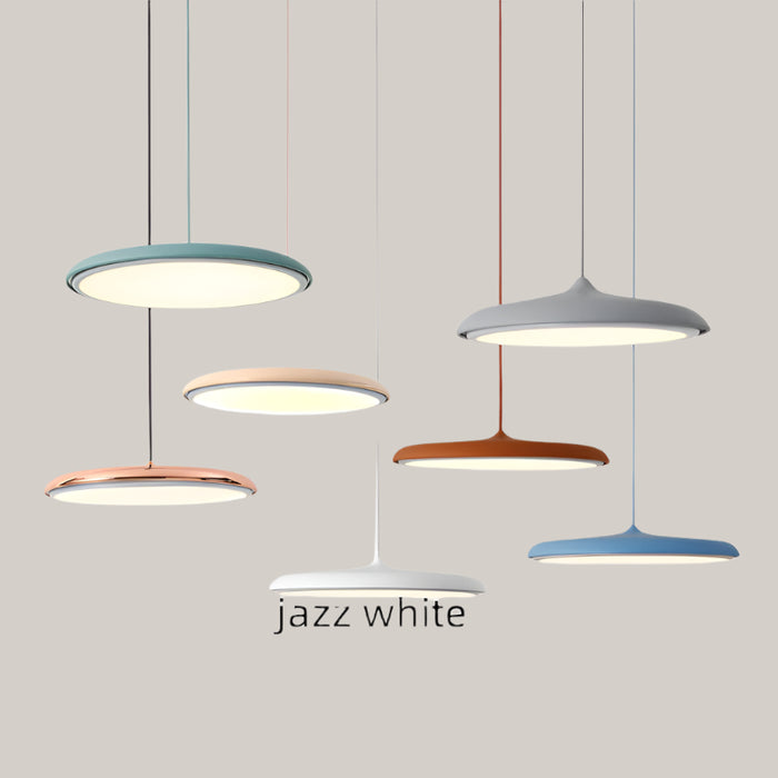 Scandinavian Aluminum Disc LED Chandelier Jazz white