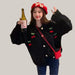 Women Wear Loose And Lazy Sweater Coats Black