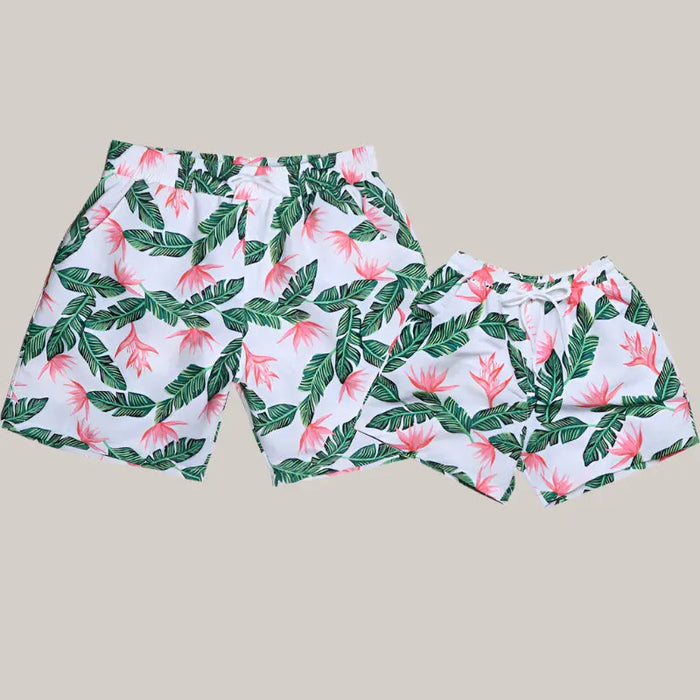 Parent Child Swimwear Quick Drying Beach Pants Green