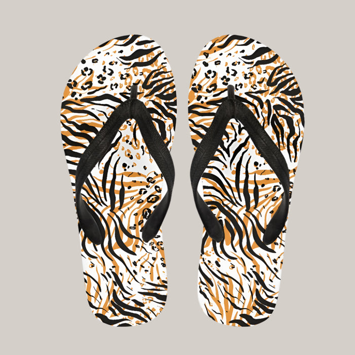 Animal-Texture Flip-Flops