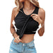 Women's Crew-Neck Tank Top with Built-In Bra Black