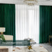 Modern Flannel Room-Darkening Curtain Panel Dark Green