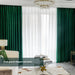 Full Shading Australian Wool Plush Curtain Dark Green