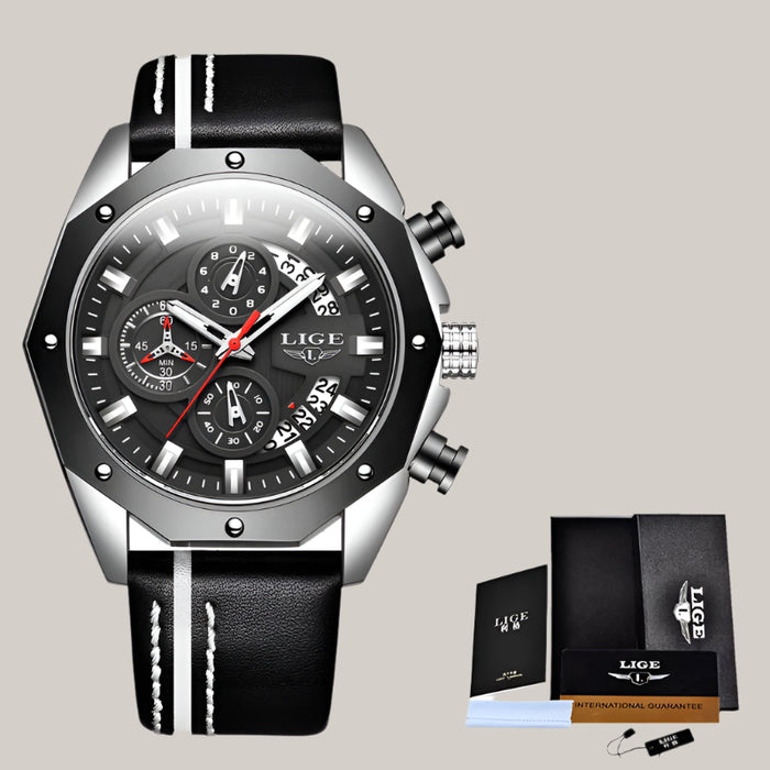Silicone-Strap Everyday Watch Belt silver black
