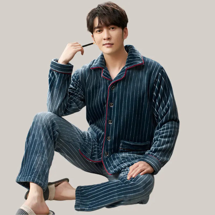 Men's Winter Flannel Pajamas Suit YD9295