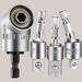 Electric Drill Socket Adapter Set Silver 3pc Crutch Batch