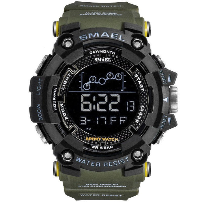 Student Digital Sports Watch Army Green