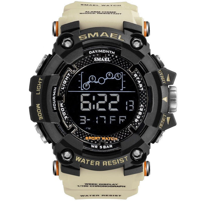 Electronic Sports Watch Student Watch Khaki