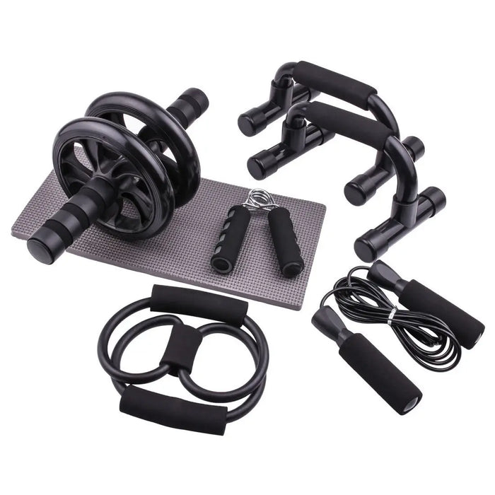 7-Piece Ab Roller Workout Set – 4 Colors Black