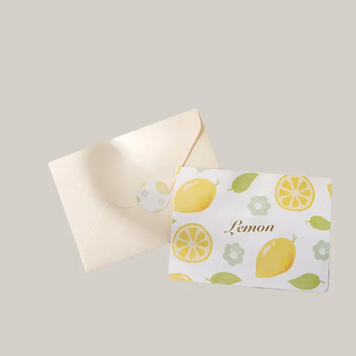 10-Piece Foil-Stamped Fruit Greeting Card Set – 7 Designs Lemon 10PCS