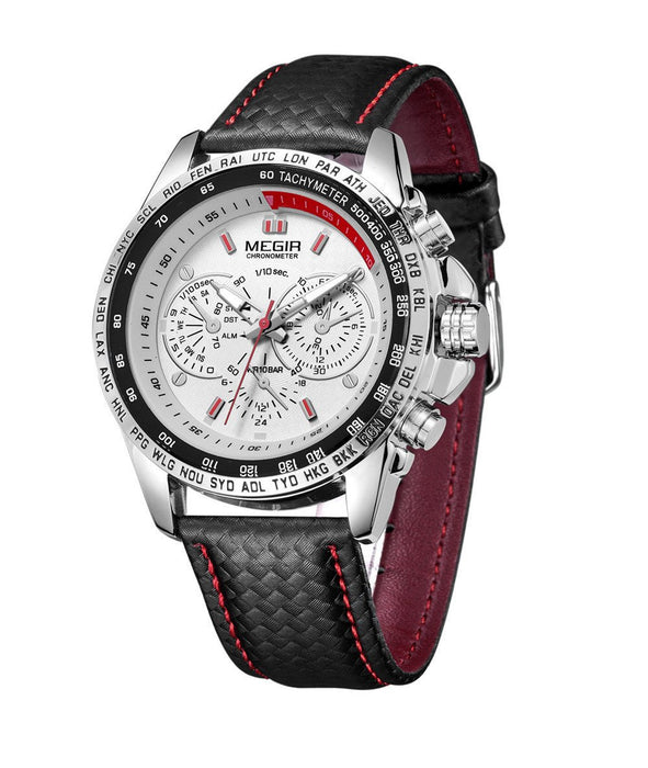 Men's Three-Dial Luminous-Style Watch