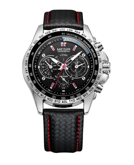 Men's Three-Dial Luminous-Style Watch