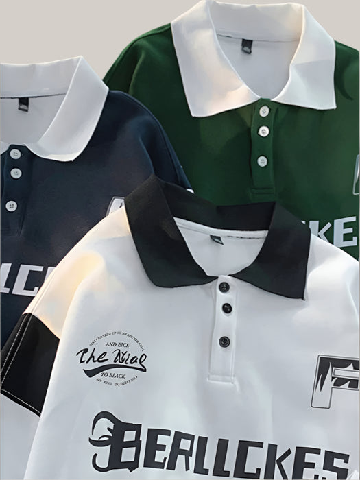 American Contrast Color Polo Shirt