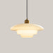 White Glass and Iron LED Chandelier LED tri color dimming Style A