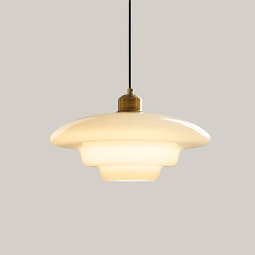 Cream Style White Glass Chandelier LED tri color dimming Style A