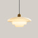 Cream Style White Glass Chandelier LED tri color dimming Style A