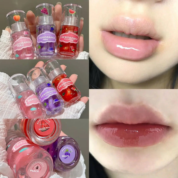 Fruit-Scented Lip Gloss – Single or 3-Piece Set Three Per Package Suit