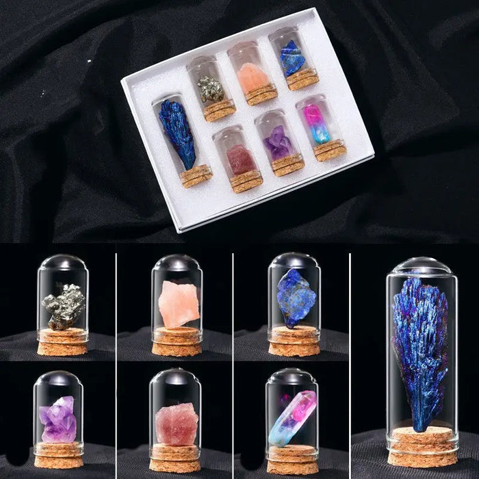 Natural Crystal Ore Specimen Ornaments Rock Set box A